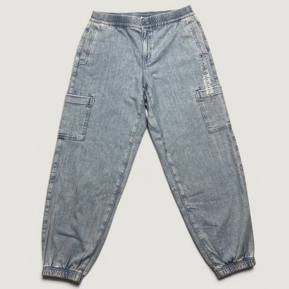 American Eagle Outfitters Pants - NEW American Eagle Women's M Denim Cargo Jogger Jeans Light Wash Stretch Pull On